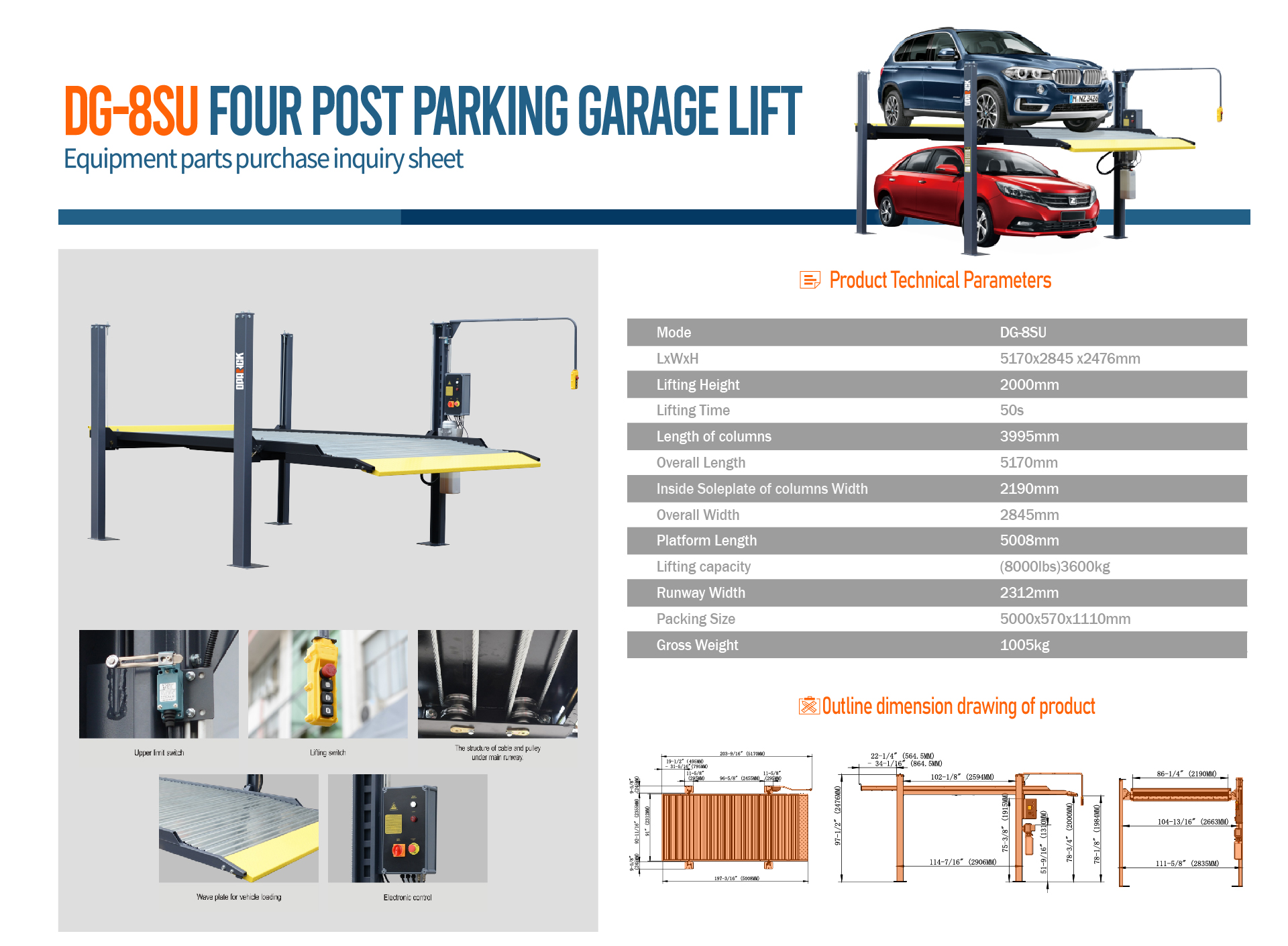 FOUR  POST  PARKING   GARAGE  LIFT